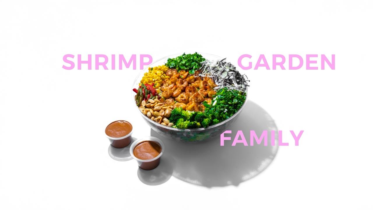 Shrimp Garden salad Family size